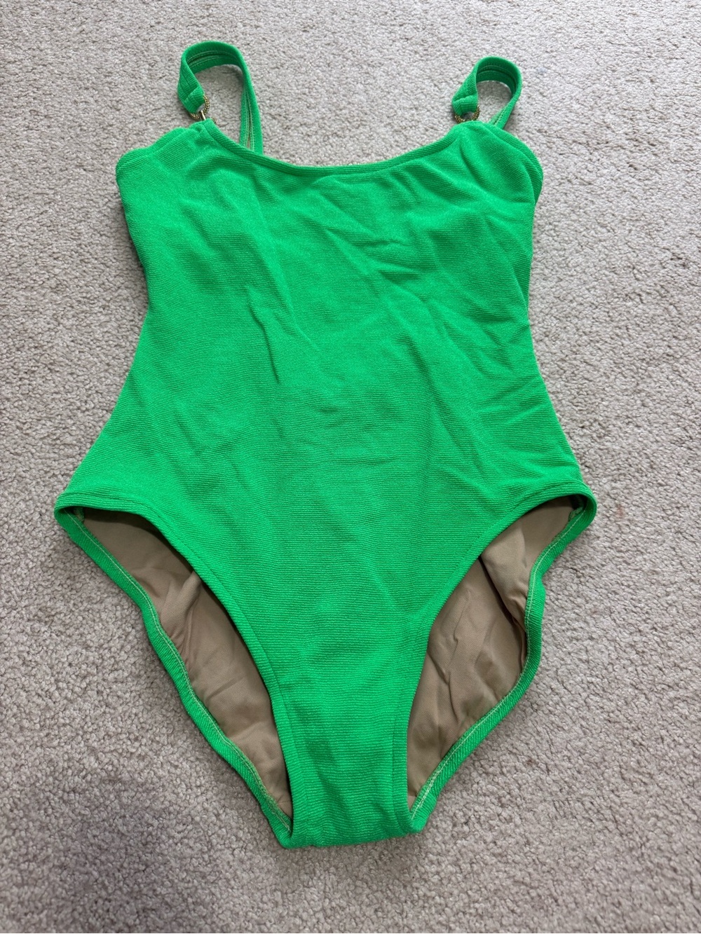 Bright Green Textured One-Piece Swimsuit